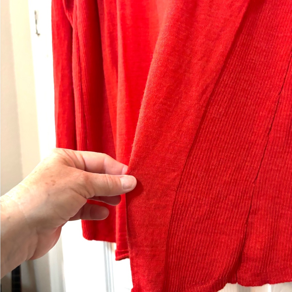 Max Studio Red 100% Extra Fine Merino Wool Soft Casual Long Sleeve Sweater Sz 1X - Picture 7 of 11